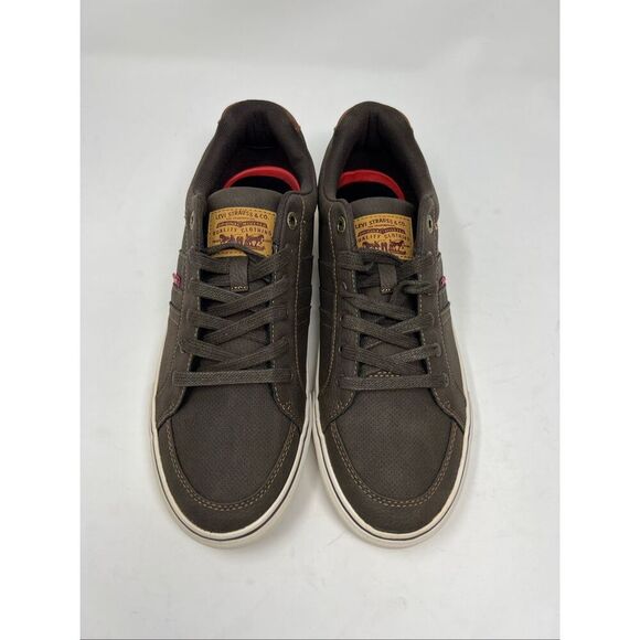 NWT LEVI’S Men’s Sneakers Shoes 10.5 Brown Tan Turner Tumbled Wax Comfort Insole - Picture 3 of 15